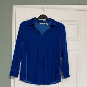 Soft Surroundings Royal Blue Velvet Top